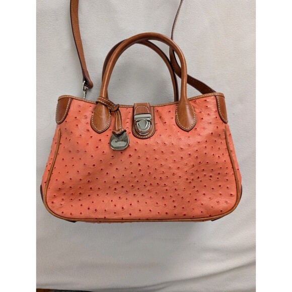 Dooney Bourke Ostrich Embossed Leather Satchel Vintage City